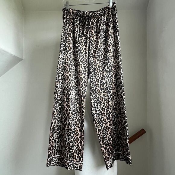 Vintage Y2K wide leg satin feel leopard print lounge pants‎ Victoria's Secret - Picture 1 of 7